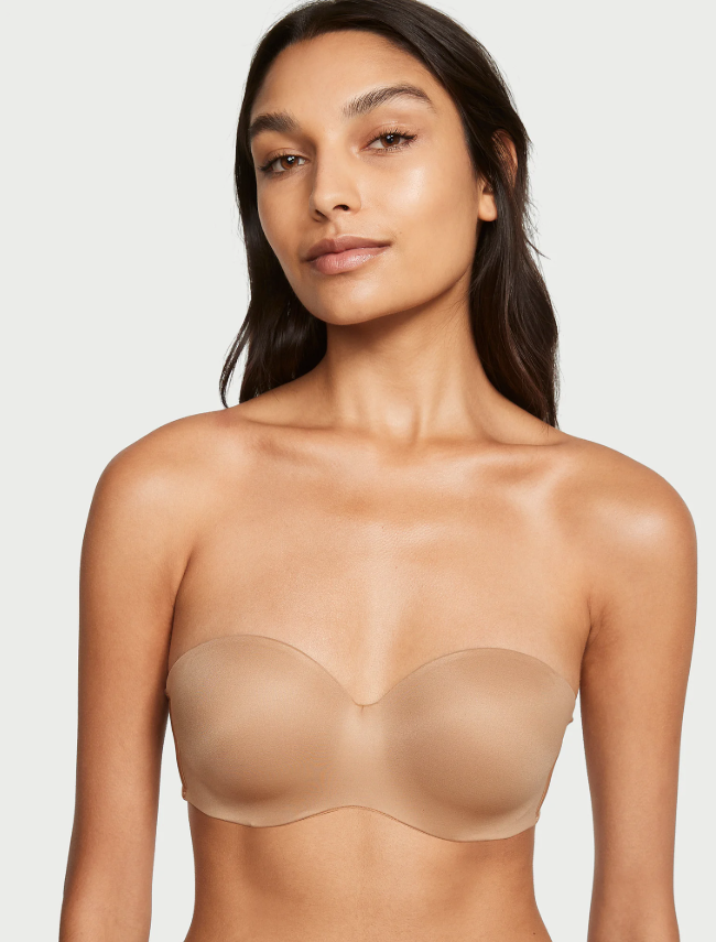 DUMMY - Brasier Victoria Secret strapples  liso con forro ligero crema 38D